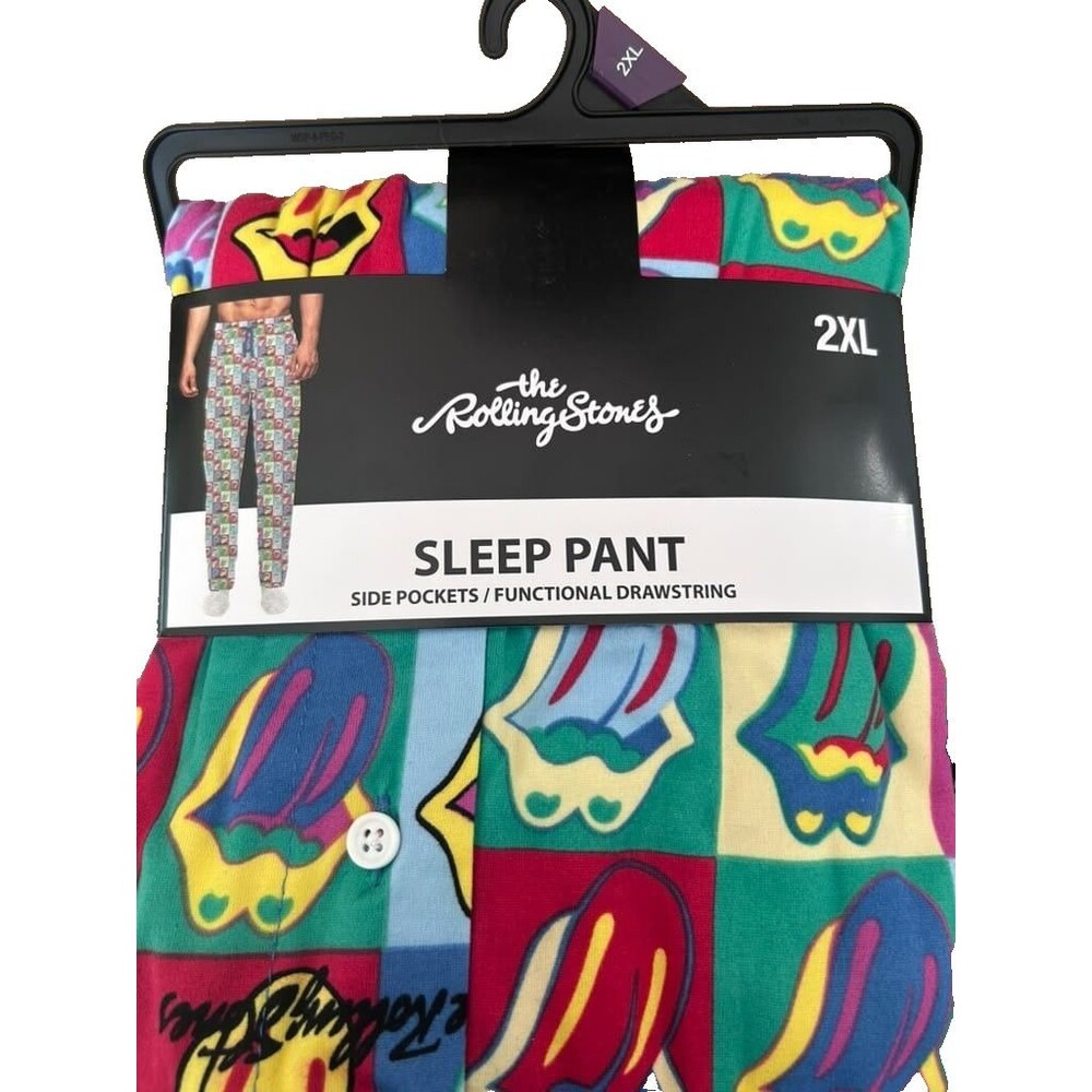 The Rolling Stones Sleep Pants Men 2XL Side Pocket Sleepwear Pajamas New - Picture 2 of 3